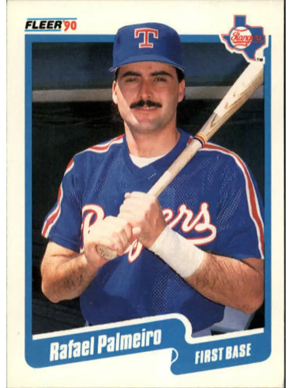 1990 Rafael Palmeiro Fleer Baseball Card #308
